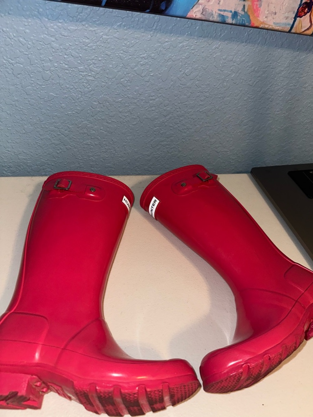 Hunter Pink Tall Rain Boots Size 2 - Picture 2 of 7